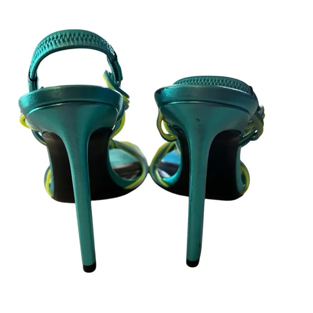 Saint Laurent Pool 105  Multi Strap High Heel Slingback Sandals EU 36 US 6 - Picture 6 of 13